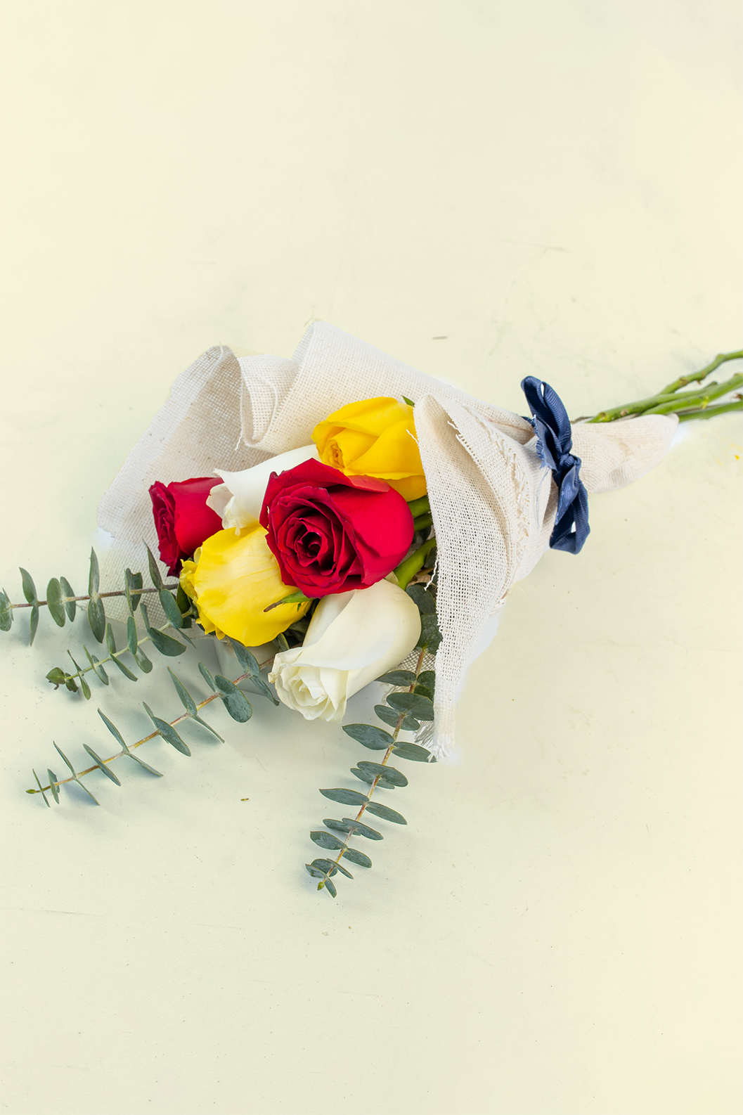 Ramo 6 Rosas Mix / Envoltura Yute CEL.