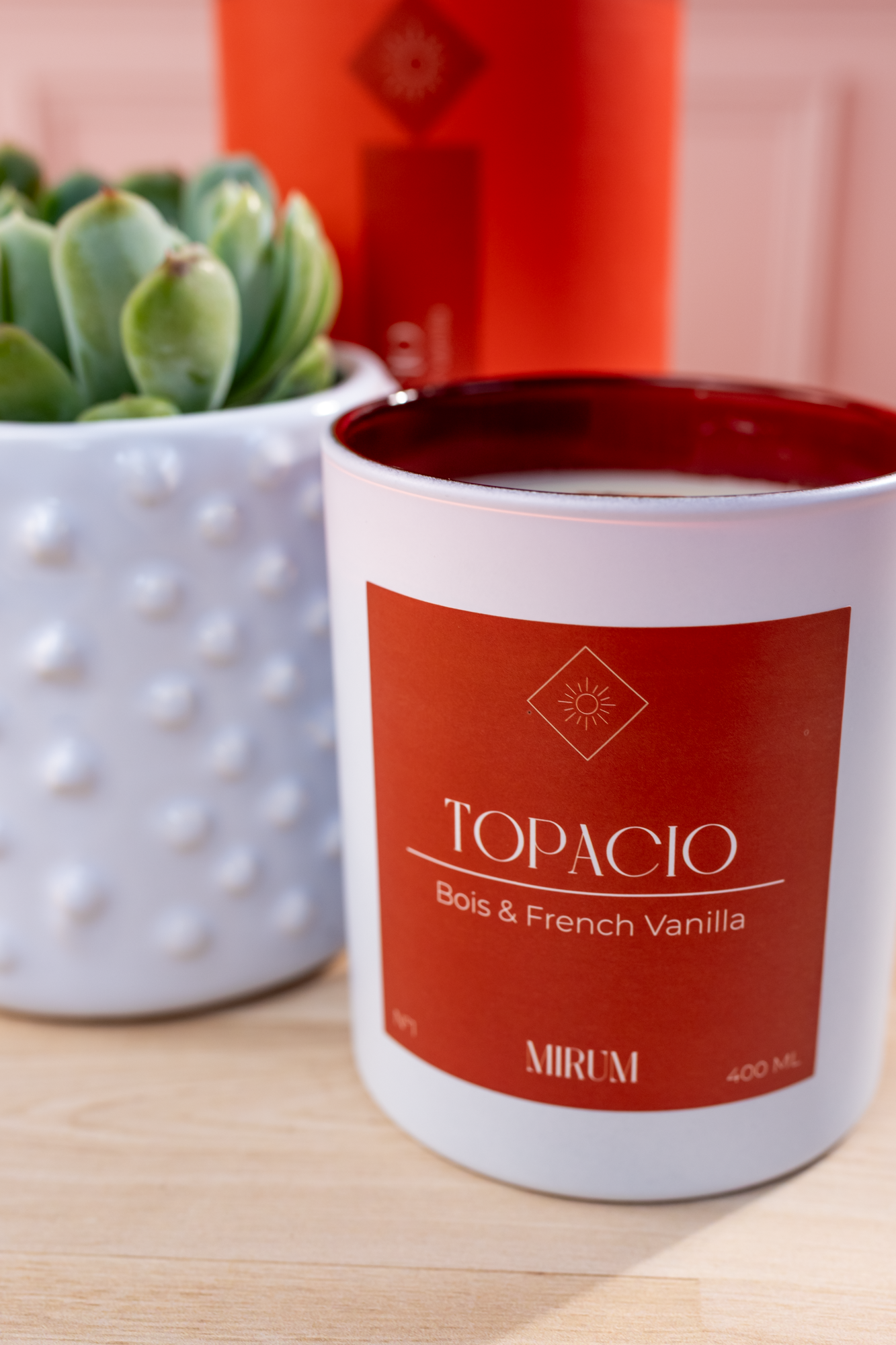 Kit Vela Mirum Topacio - Vino Rosado + Suculenta