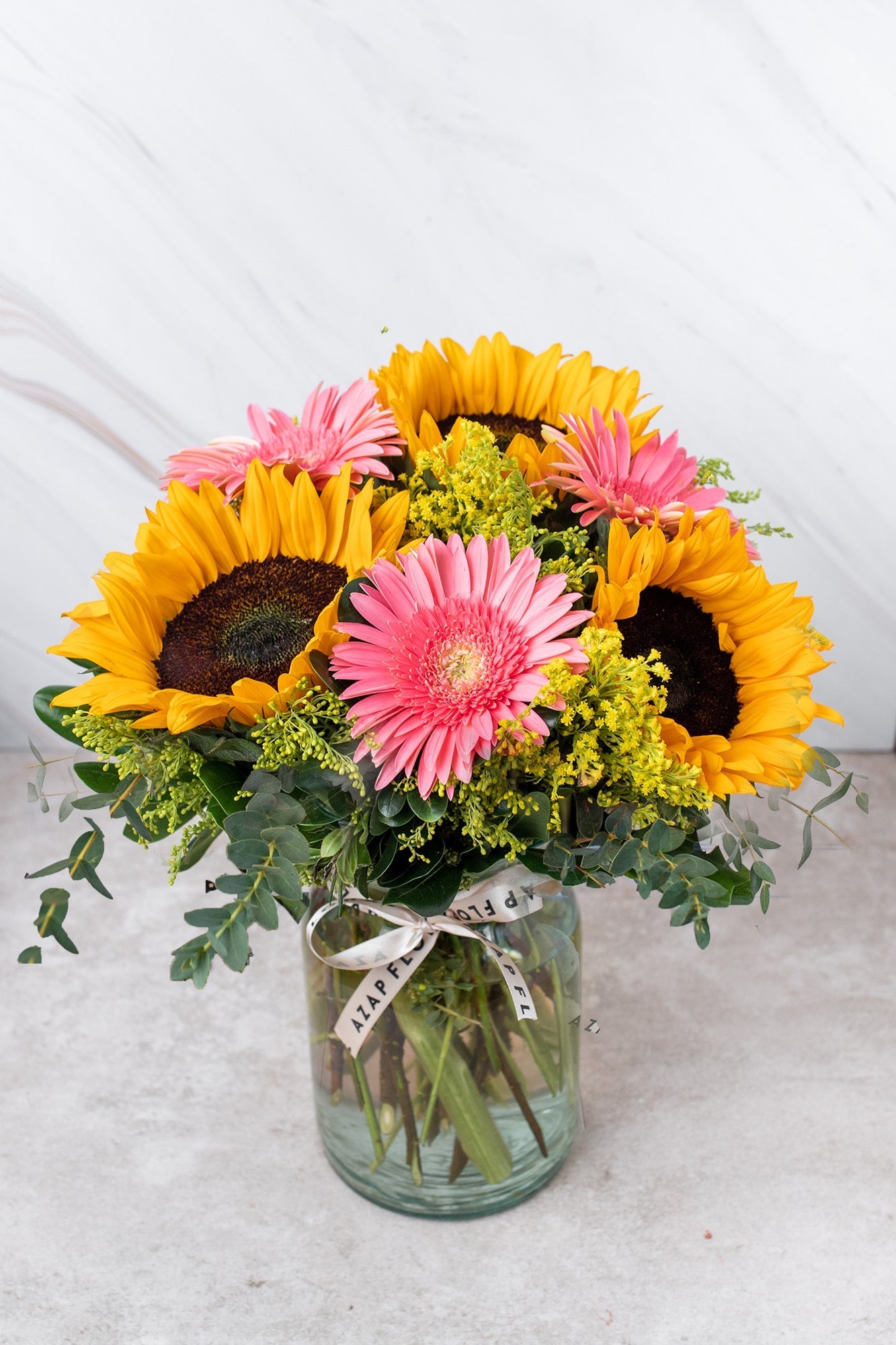 Por Siempre / Girasoles y Gerbera Rosa IRAPUATO