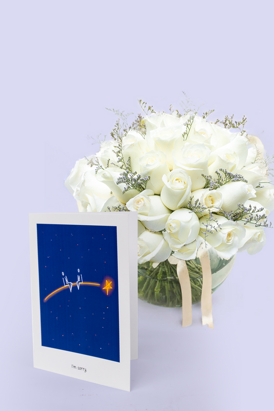 Tarjeta + Para Siempre - Rosa Blanca en Pecera